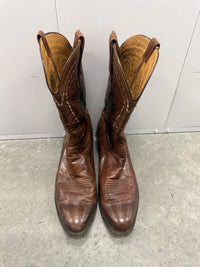 Lucchese Cowboy Boots Mens 12D Brown Leather Handmade USA Western Boots