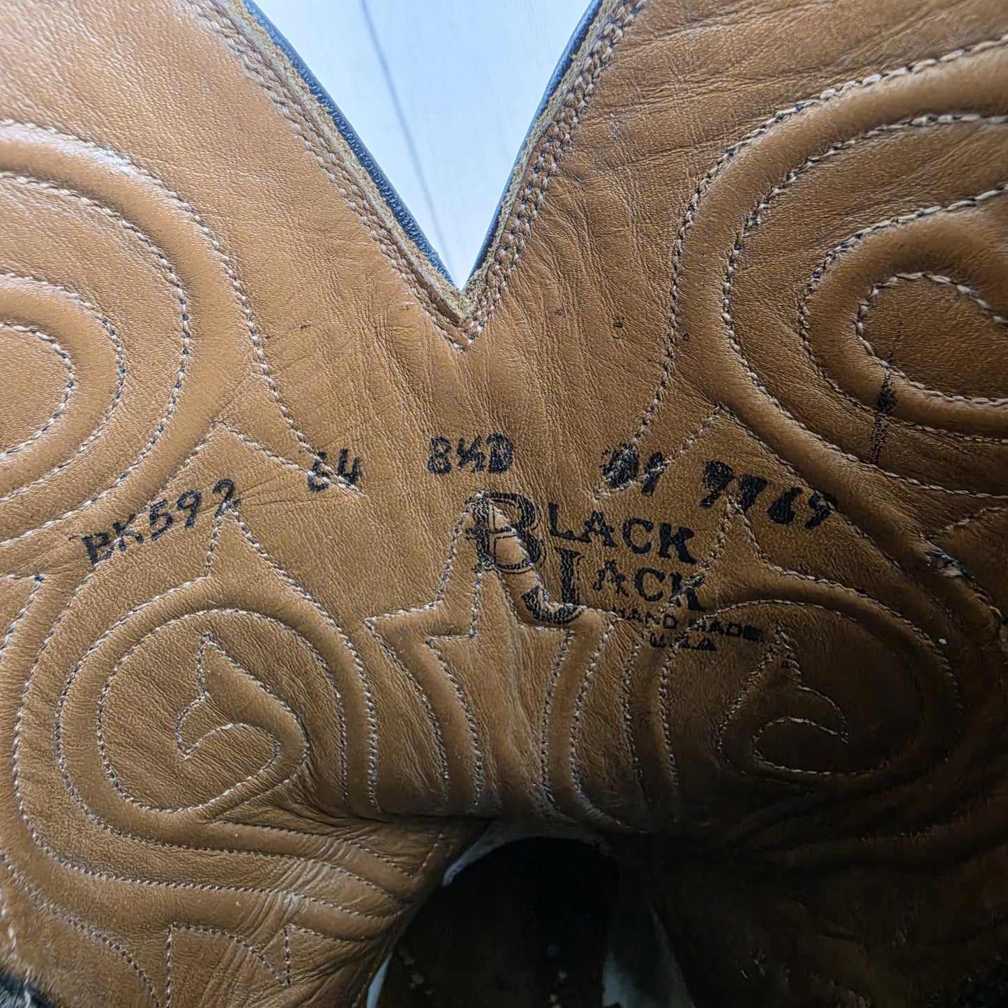 Black Jack Handmade Western Cowboy Boots Black Size 8.5 B