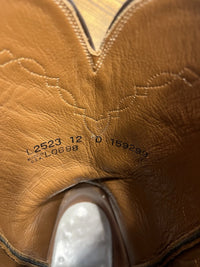 Vintage Lucchese Roper Handmade Western Brown Leather Cowboy Boots Sz 12 D