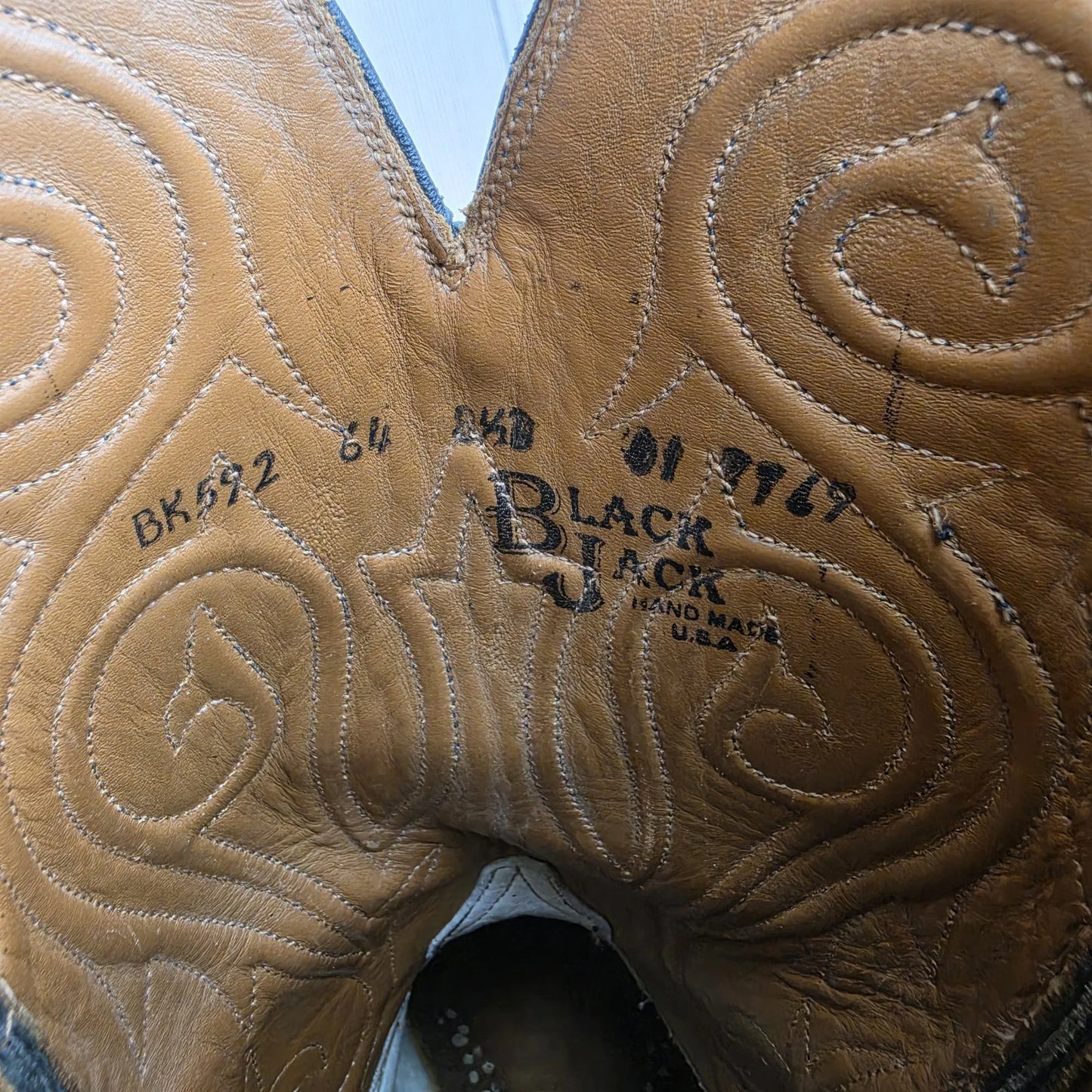 Black Jack Handmade Western Cowboy Boots Black Size 8.5 B