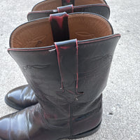 Lucchese Handmade Roper Boots Mens 8.5 D - 85680 Color: Black Cherry
