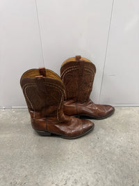 Lucchese Cowboy Boots Mens 12D Brown Leather Handmade USA Western Boots