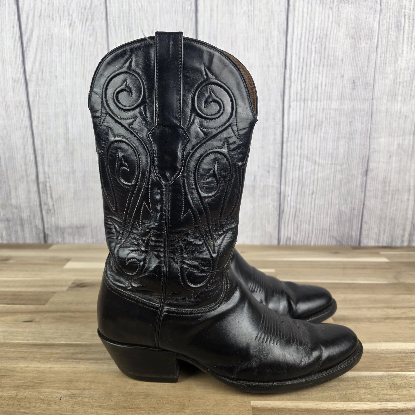 Black Jack Handmade Western Cowboy Boots Black Size 8.5 B