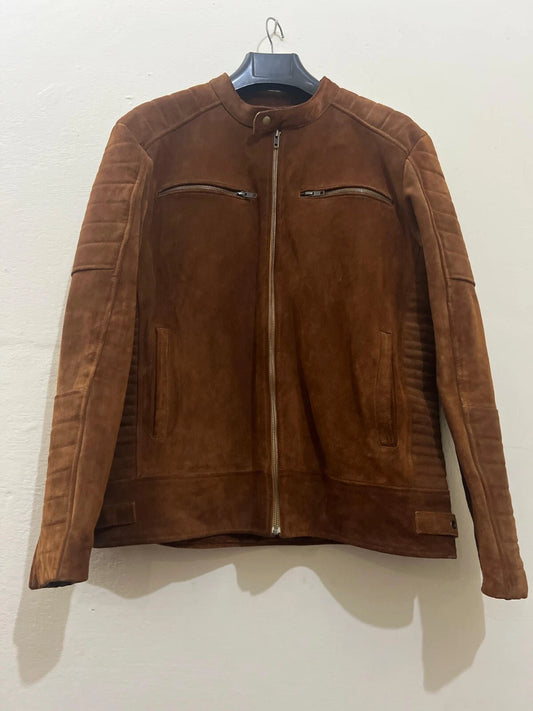 Mens Handmade Suede Leather Jacket | Classic Western Cowboy Look