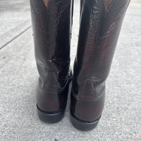 Lucchese Handmade Roper Boots Mens 8.5 D - 85680 Color: Black Cherry