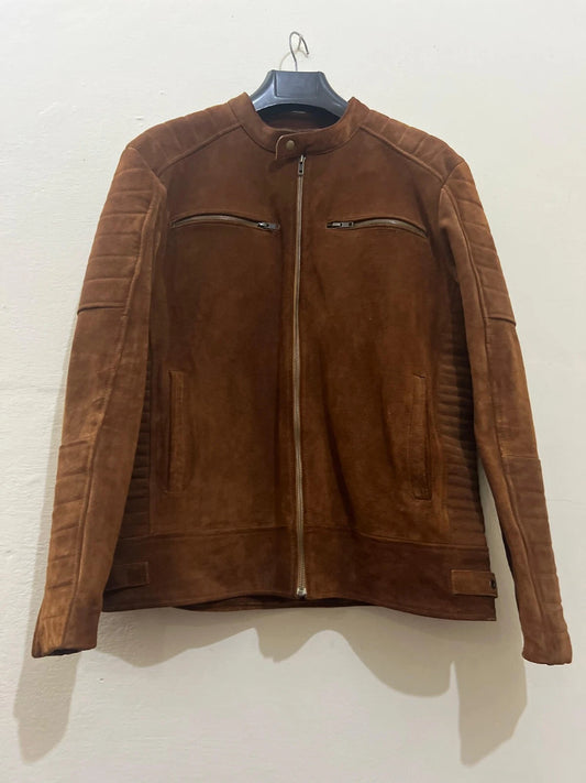 Mens Handmade Suede Leather Jacket | Classic Western Cowboy Look