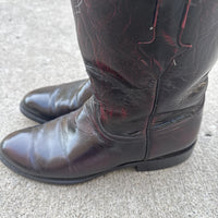 Lucchese Handmade Roper Boots Mens 8.5 D - 85680 Color: Black Cherry